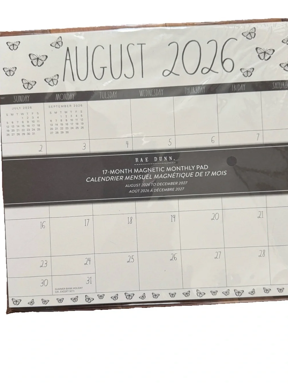 Rae Dunn 17-month 2026- 2027 Magnetic Monthly Pad Calendar Bee Design 9.5x8.5”